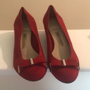 Dana Buchanan 1 inch heels red suede like